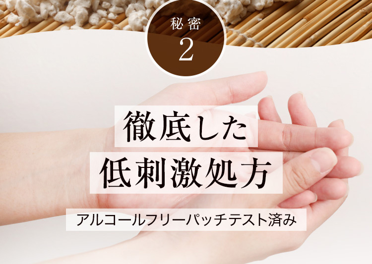 秘密2 徹底した低刺激処方 アルコールフリーパッチテスト済み